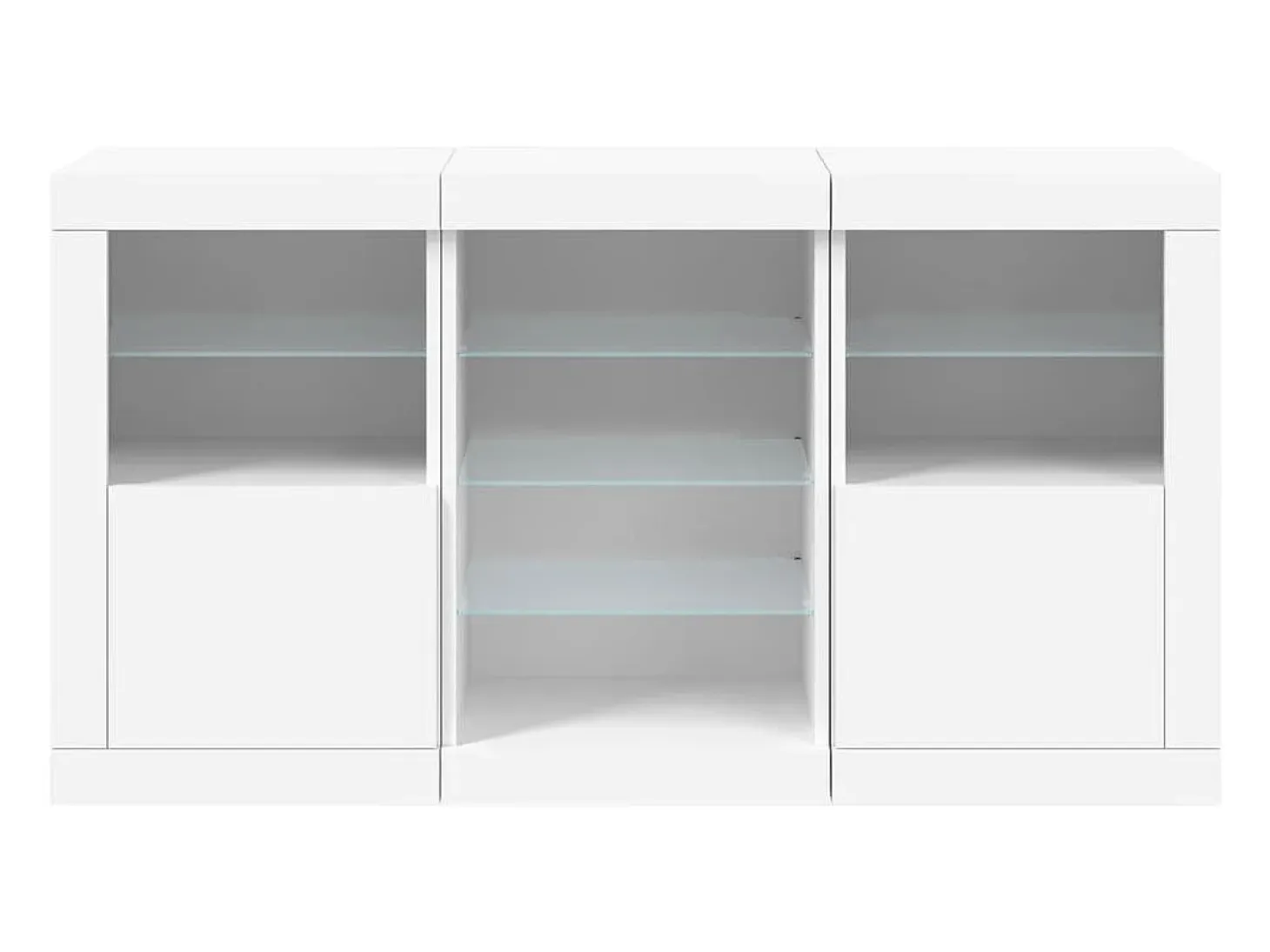 Aparador con luces LED blancas 123x37x67 cm