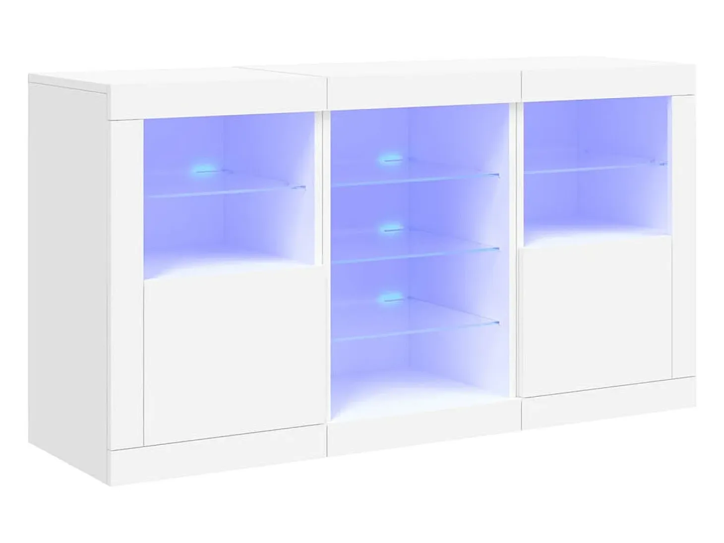 Aparador con luces LED blancas 123x37x67 cm