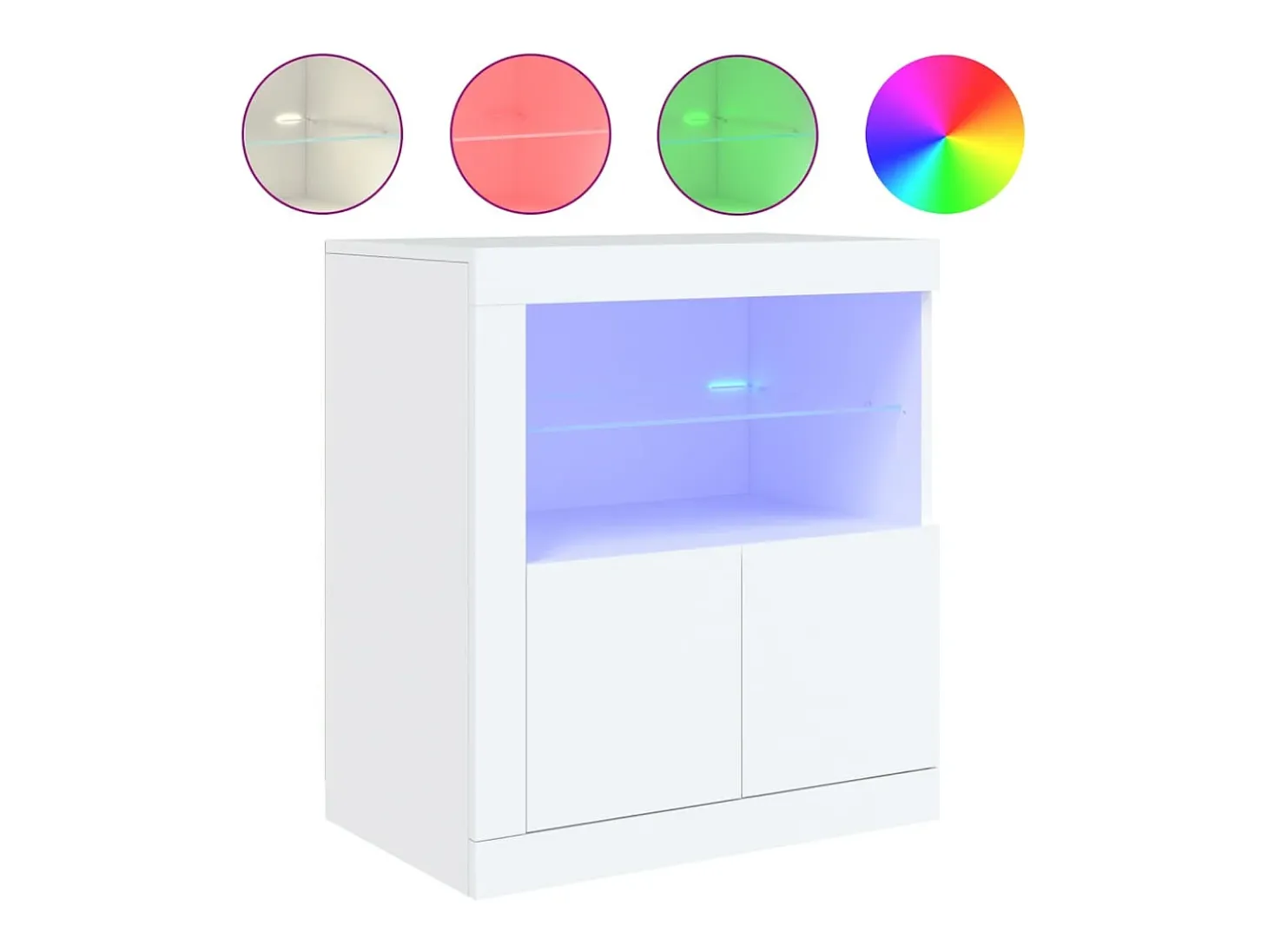 Aparador con luces LED blancas 60,5x37x67 cm