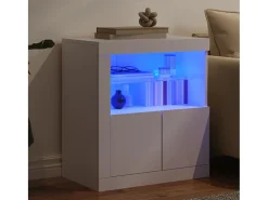 Aparador con luces LED blancas 60,5x37x67 cm