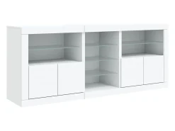 Aparador con luces LED blanco 181,5x37x67 cm