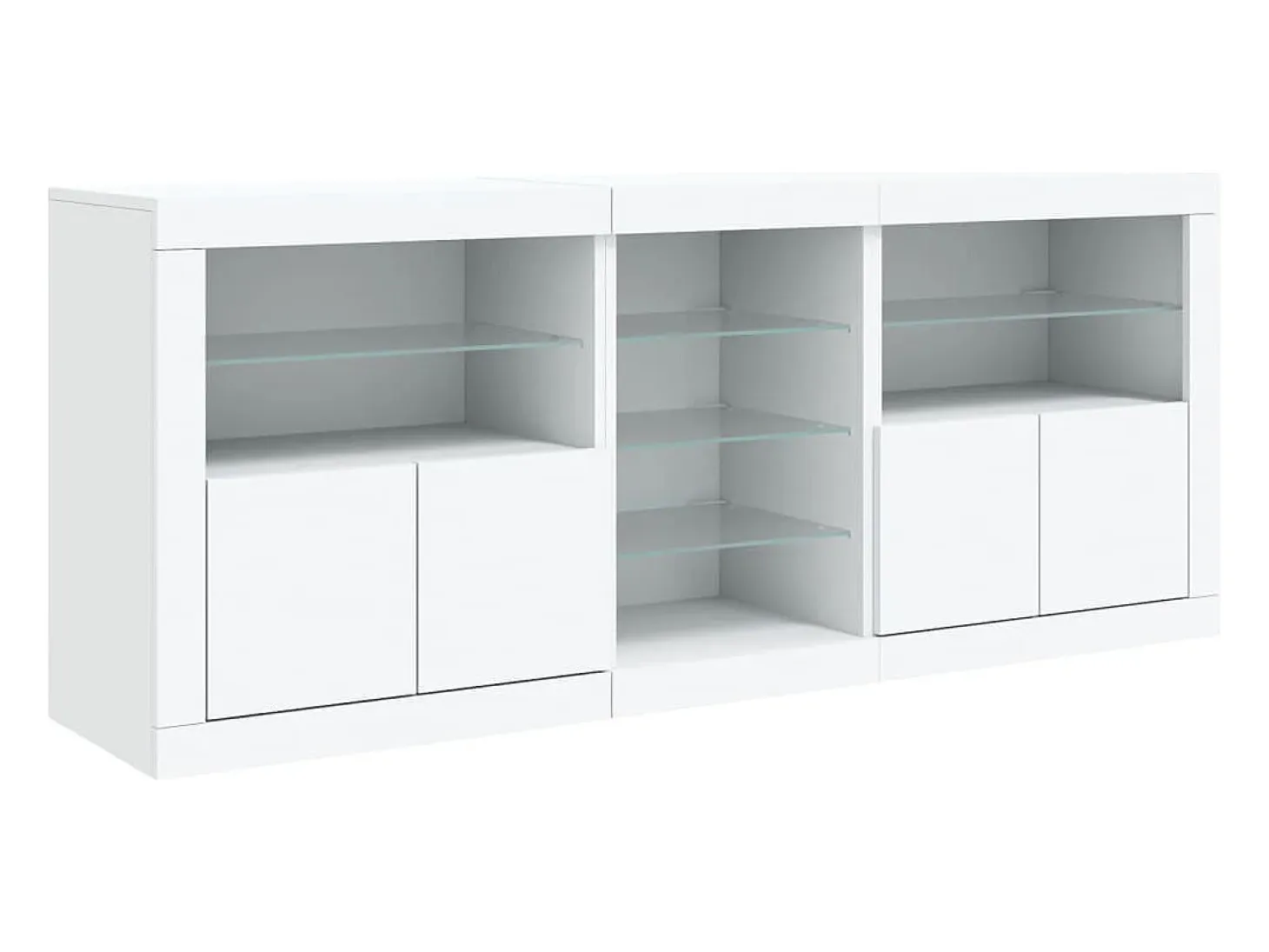 Aparador con luces LED blanco 181,5x37x67 cm