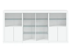 Aparador con luces LED blanco 202x37x100 cm