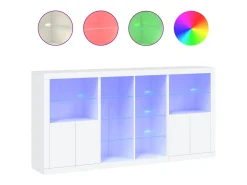 Aparador con luces LED blanco 202x37x100 cm
