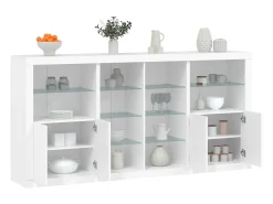 Aparador con luces LED blanco 202x37x100 cm