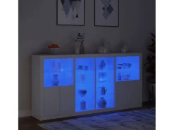 Aparador con luces LED blanco 202x37x100 cm