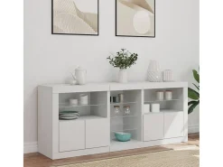 Aparador con luces LED blanco 162x37x67 cm ES480410
