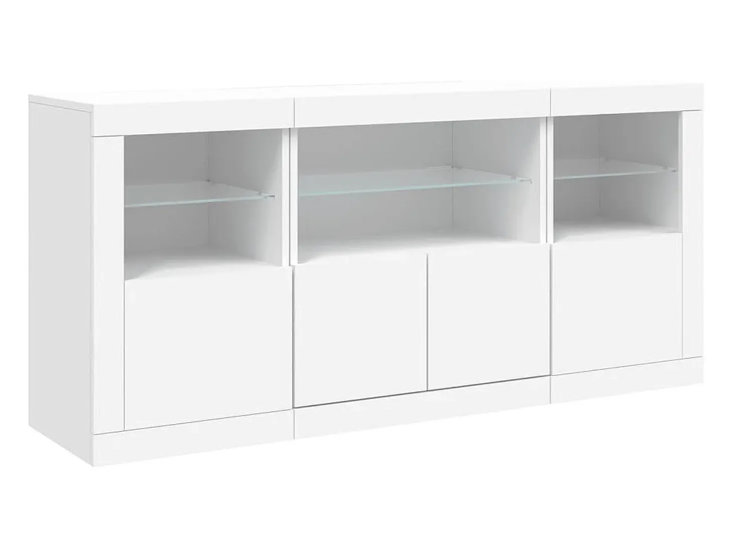 Aparador con luces LED blanco 142,5x37x67 cm ES351495