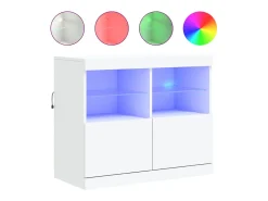 Aparador con luces LED blancas 81x37x67 cm