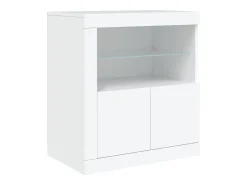 Aparador con luces LED blanco 60,5x37x67 cm ES348514