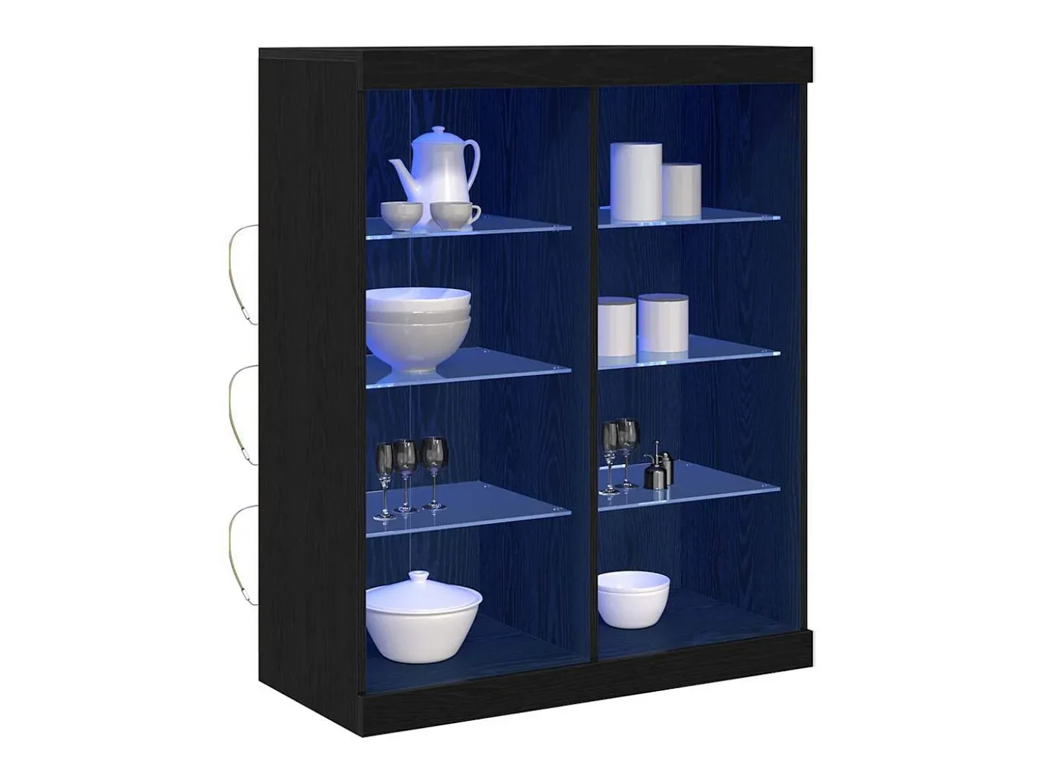 Aparador con luces LED en roble negro 41x37x100 cm