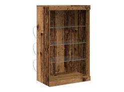 Aparador con luces LED en madera antigua 60,5x37x100 cm