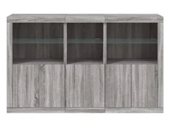 Aparador con luces LED gris Sonoma 162x37x100 cm