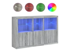 Aparador con luces LED gris Sonoma 162x37x100 cm