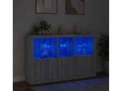 Aparador con luces LED gris Sonoma 162x37x100 cm