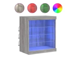 Aparador con luces LED gris Sonoma 60,5x37x67 cm ES339991