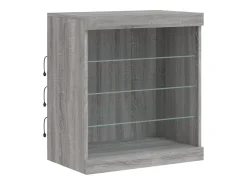 Aparador con luces LED gris Sonoma 60,5x37x67 cm ES339991