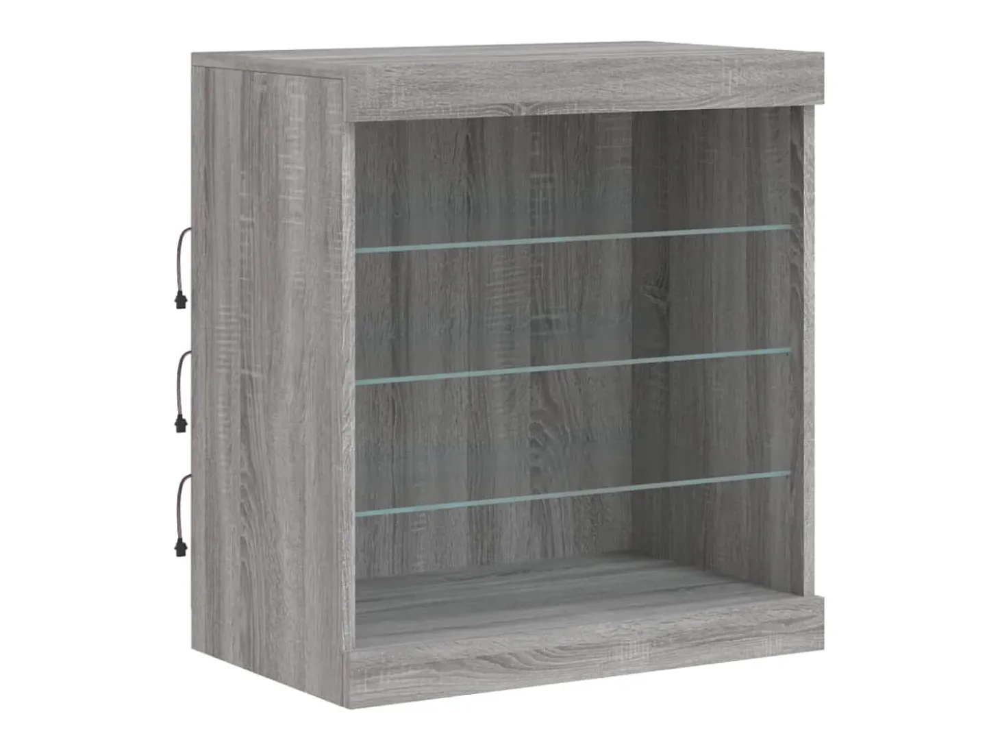 Aparador con luces LED gris Sonoma 60,5x37x67 cm ES339991