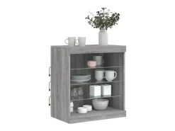 Aparador con luces LED gris Sonoma 60,5x37x67 cm ES339991
