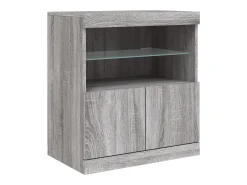 Aparador con luces LED gris Sonoma 60x37x67 cm ES819597