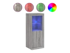 Aparador con luces LED gris Sonoma 41x37x100 cm