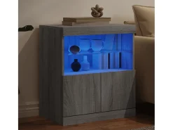 Aparador con luces LED gris Sonoma 60x37x67 cm