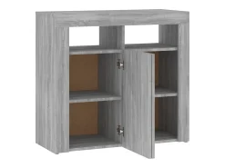 Aparador con luces LED gris Sonoma 80x35x75 cm