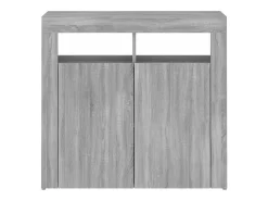 Aparador con luces LED gris Sonoma 80x35x75 cm