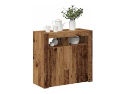 Aparador con luces LED madera ingeniería envejecida 80x35x75 cm