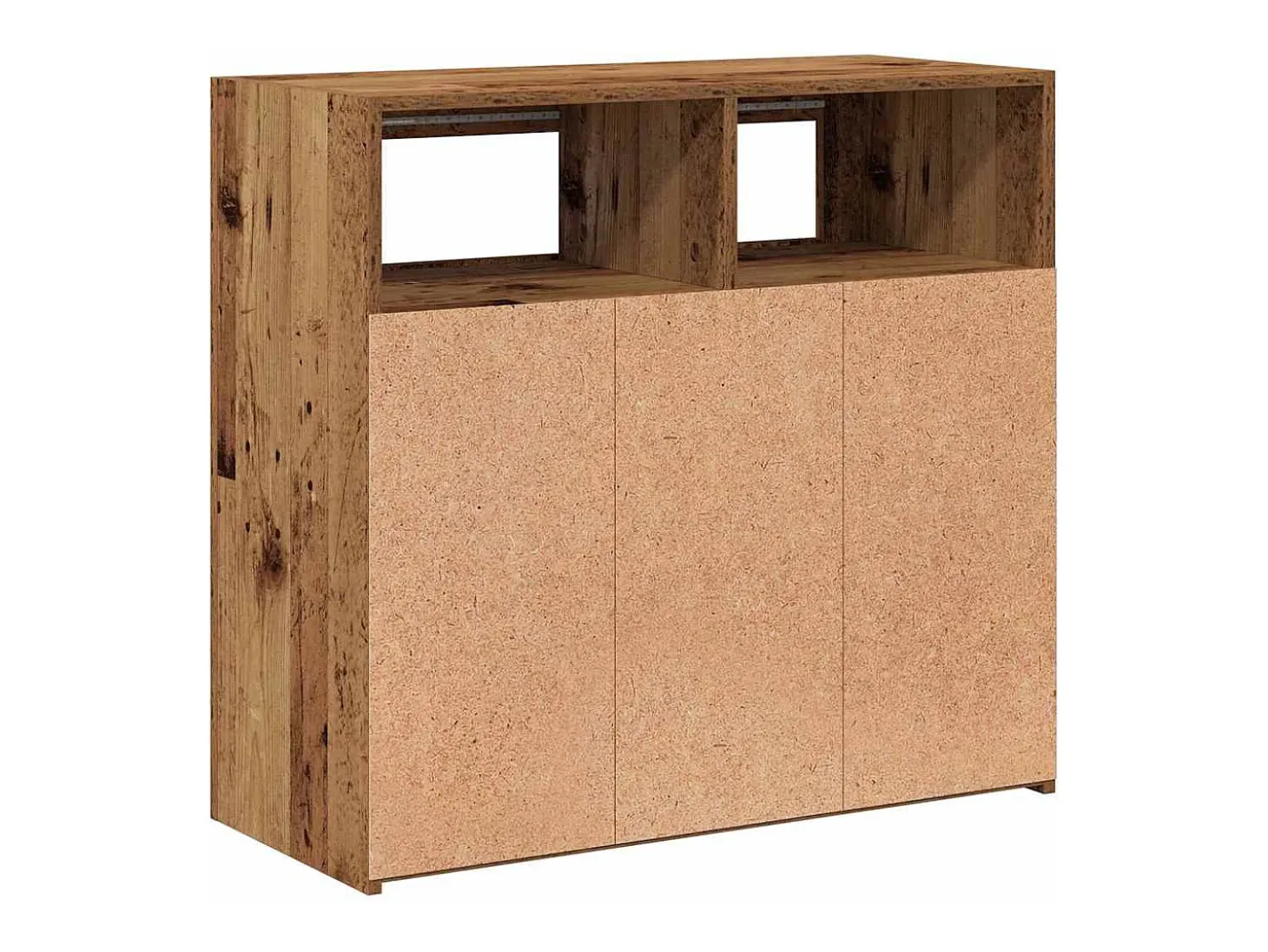 Aparador con luces LED madera ingeniería envejecida 80x35x75 cm