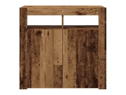 Aparador con luces LED madera ingeniería envejecida 80x35x75 cm