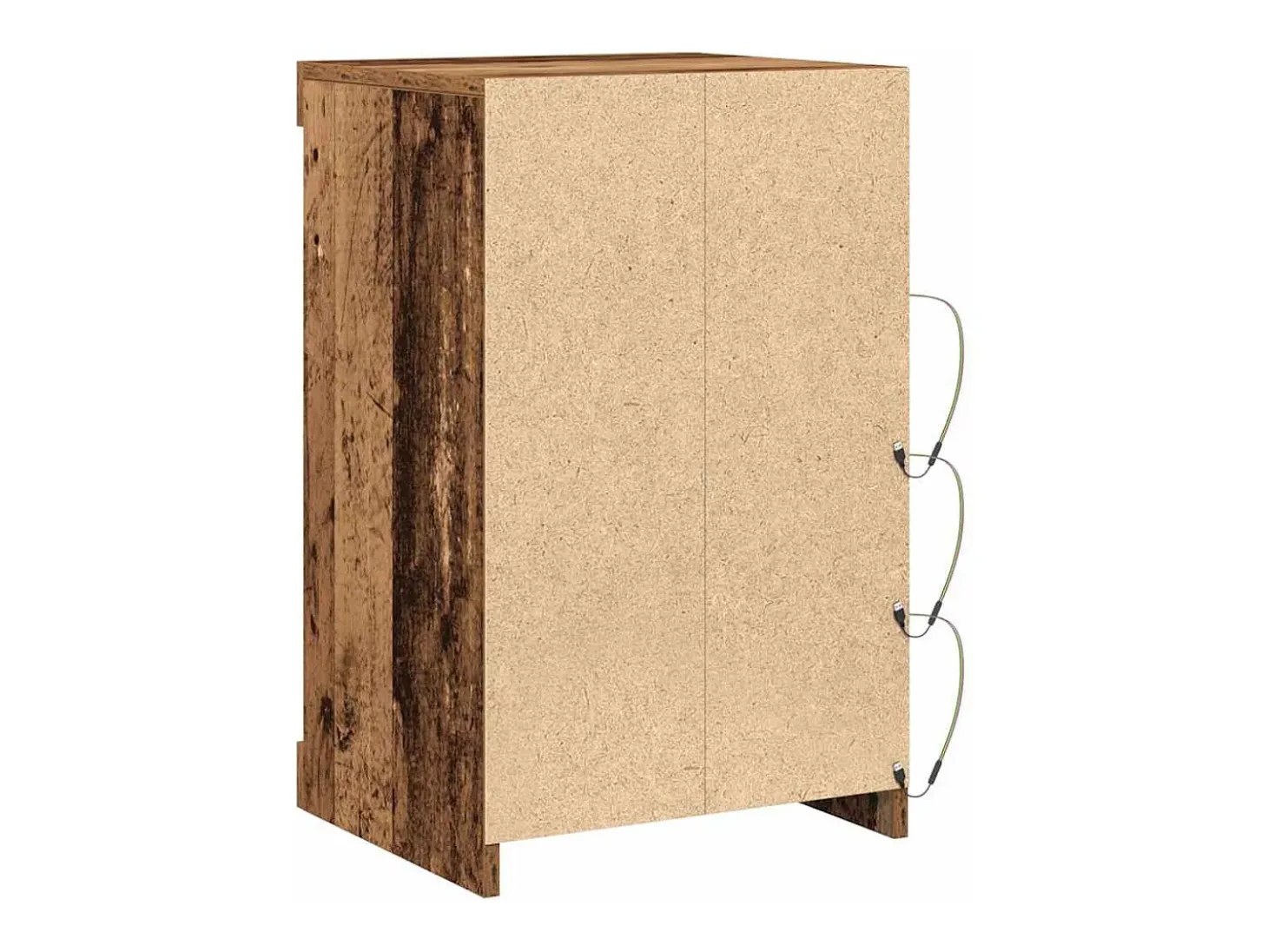 Aparador con luces LED Madera antigua 41x37x67 cm