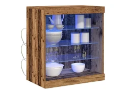 Aparador con luces LED Madera antigua 60,5x37x67 cm