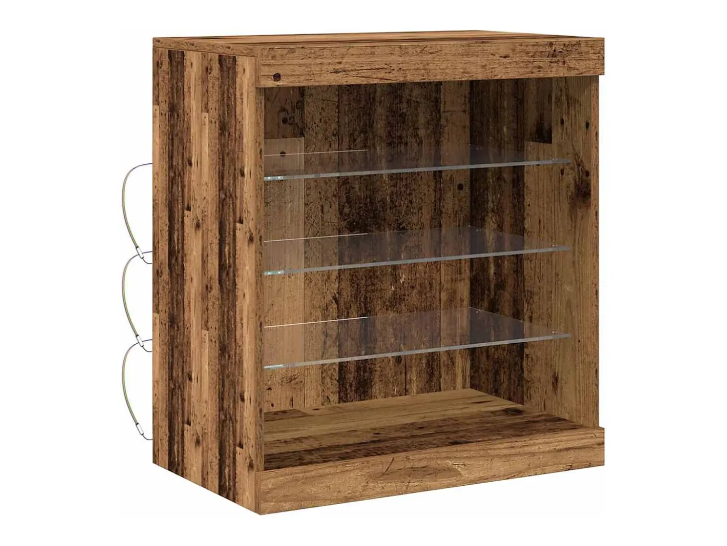 Aparador con luces LED Madera antigua 60,5x37x67 cm