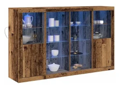 Aparador con luces LED Madera Vieja 163x37x100 cm Madera de Ingeniería