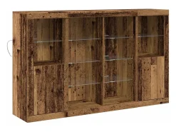 Aparador con luces LED Madera Vieja 163x37x100 cm Madera de Ingeniería