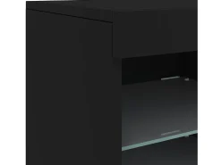 Aparador con luces LED negras 41x37x67 cm