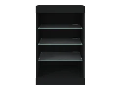 Aparador con luces LED negras 41x37x67 cm