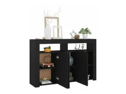 Aparador con luces LED negro 115,5x30x75 cm