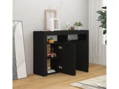 Aparador con luces LED negro 115,5x30x75 cm