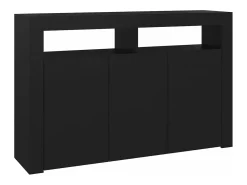 Aparador con luces LED negro 115,5x30x75 cm
