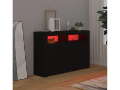 Aparador con luces LED negro 115,5x30x75 cm