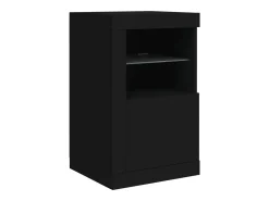 Aparador con luces LED negras 123x37x67 cm