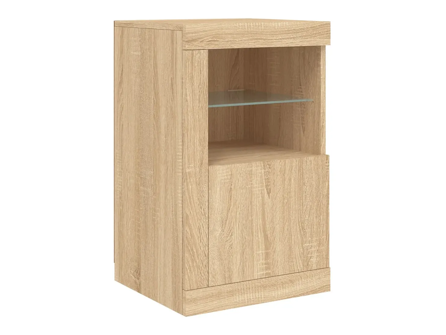 Aparador con luces LED roble Sonoma 163x37x67 cm