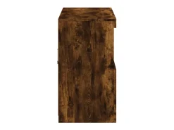 Aparador con luces LED roble ahumado 81x37x67 cm
