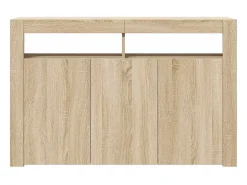 Aparador con luces LED roble Sonoma 115,5x30x75 cm