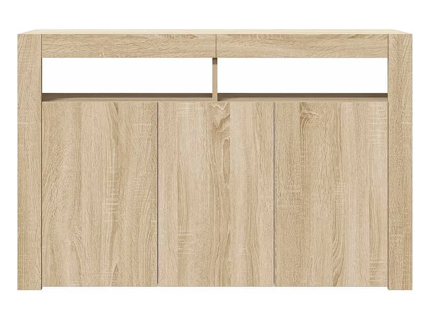 Aparador con luces LED roble Sonoma 115,5x30x75 cm
