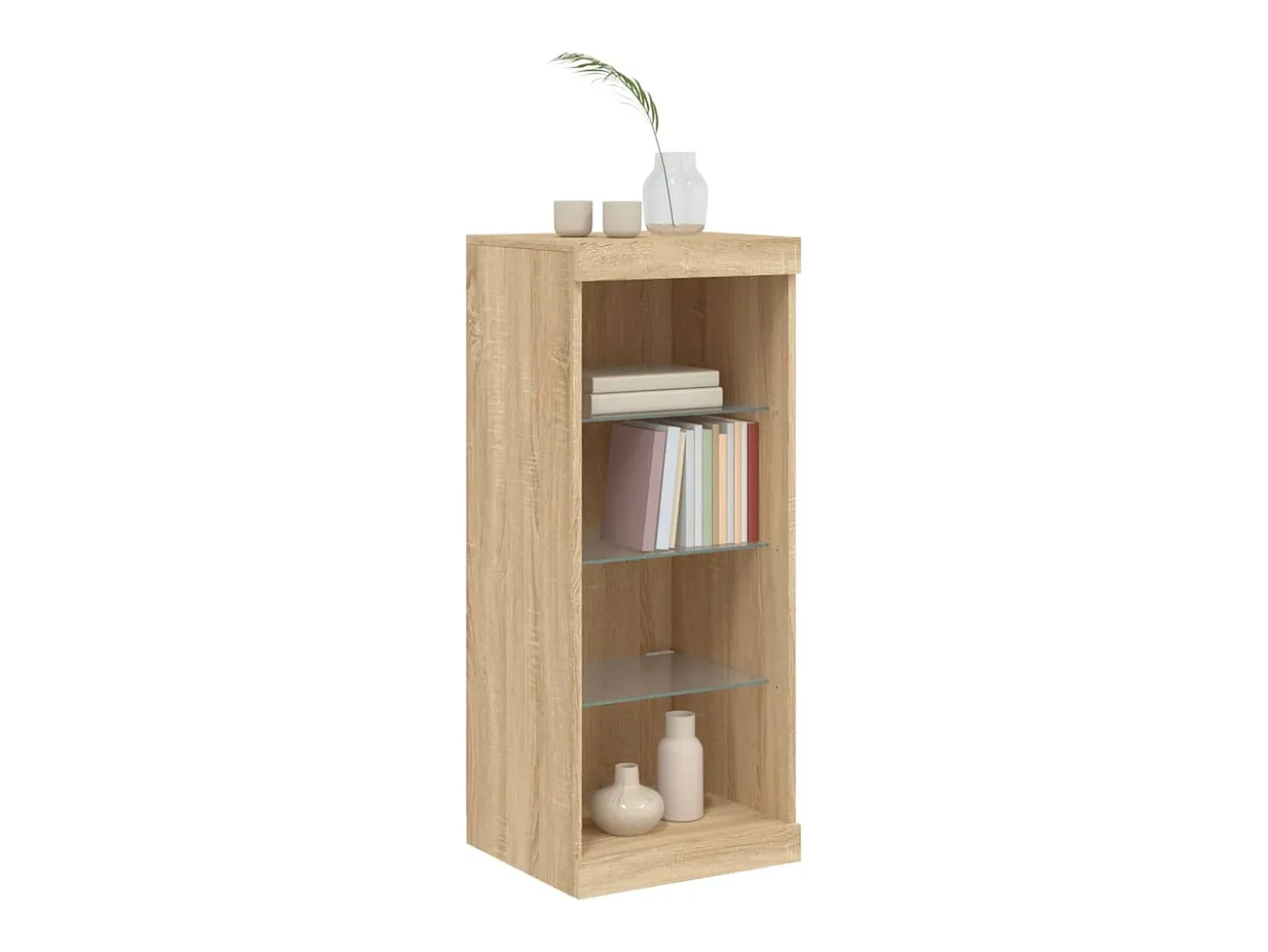 Aparador con luces LED roble Sonoma 41x37x100 cm