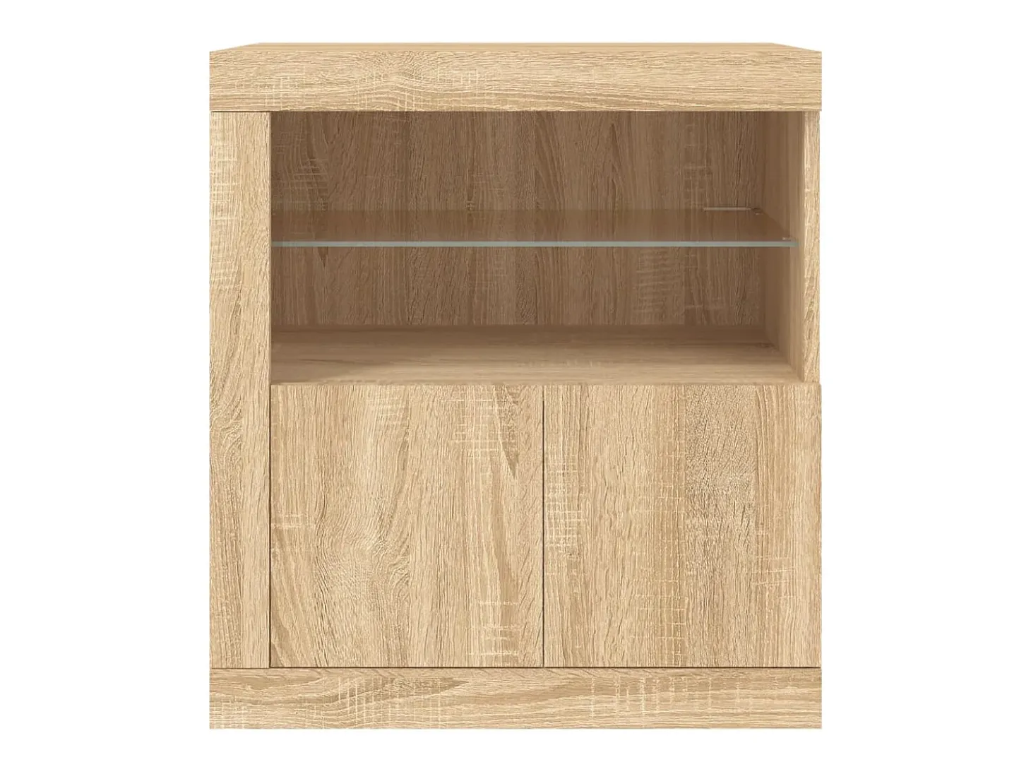 Aparador con luces LED roble Sonoma 60,5x37x67 cm