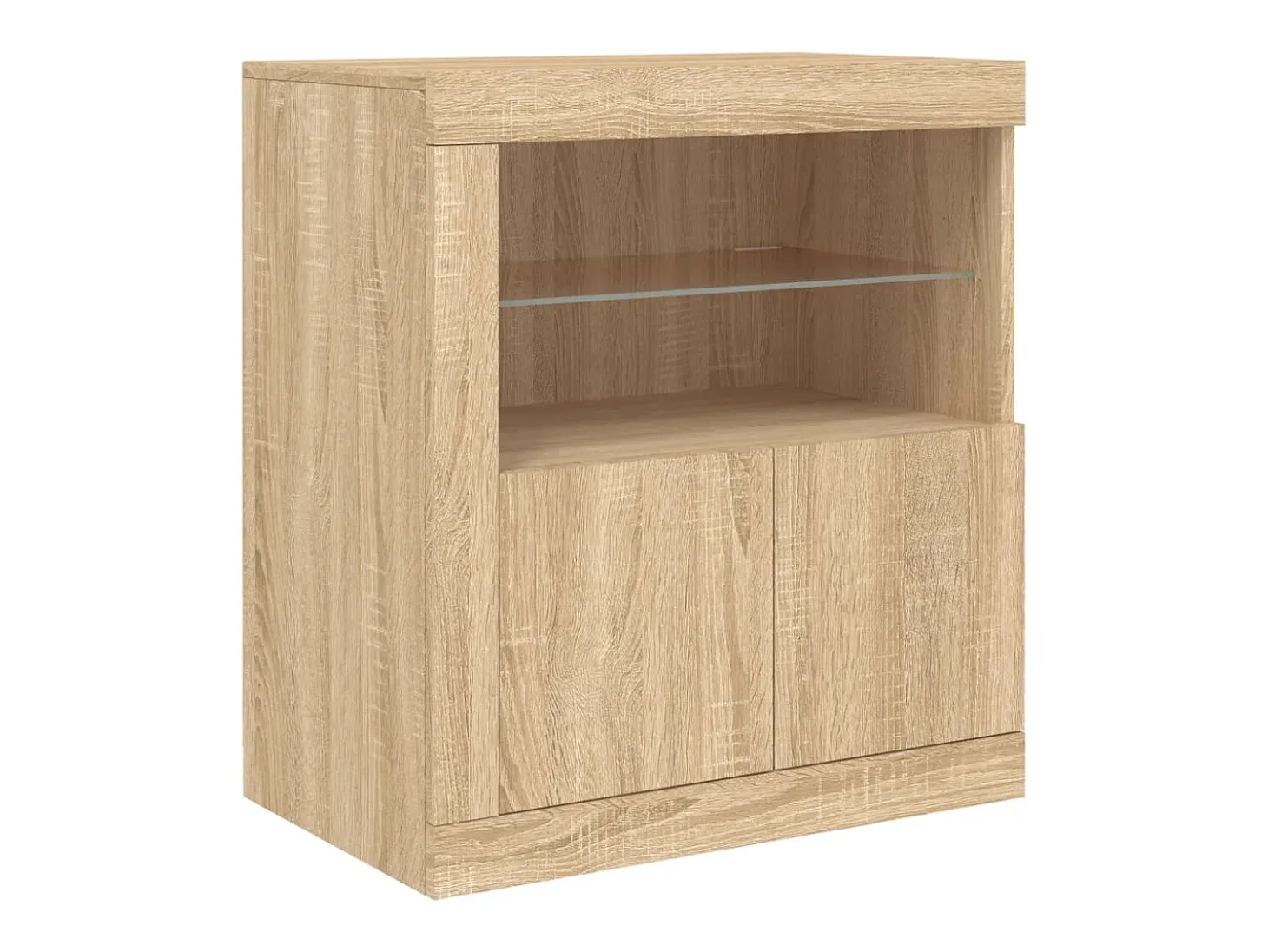 Aparador con luces LED roble Sonoma 60,5x37x67 cm